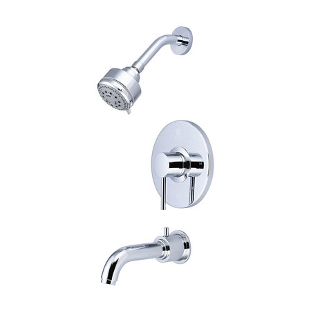 PIONEER FAUCETS Single Handle Tub and Shower Trim Set, Wallmount, Polished Chrome T-4MT110